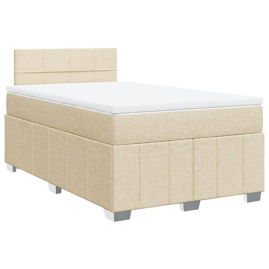 Boxspring met matras stof crèmekleurig 120x200 cm