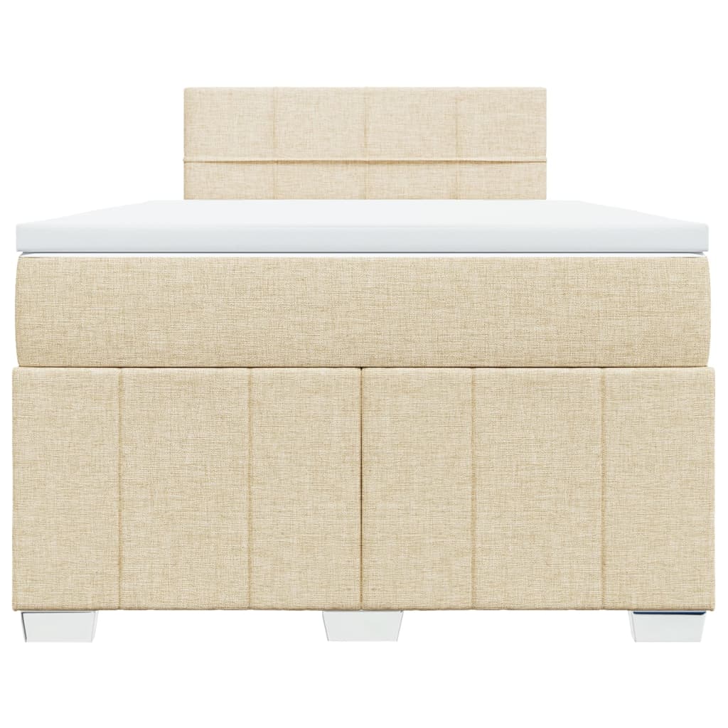 Boxspring met matras stof crèmekleurig 120x200 cm