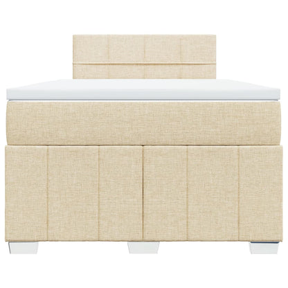 Boxspring met matras stof crèmekleurig 120x200 cm
