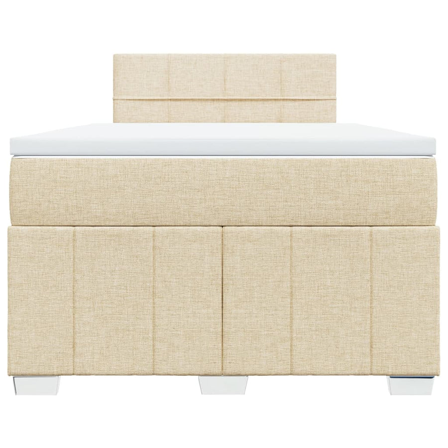 Boxspring met matras stof crèmekleurig 120x200 cm