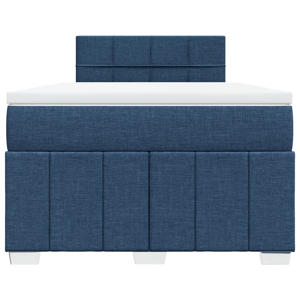 Boxspring met matras stof blauw 120x200 cm