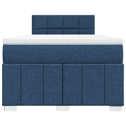 Boxspring met matras stof blauw 120x200 cm