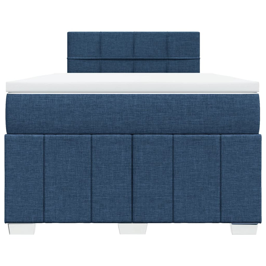 Boxspring met matras stof blauw 120x200 cm