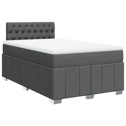 Boxspring met matras stof donkergrijs 120x200 cm