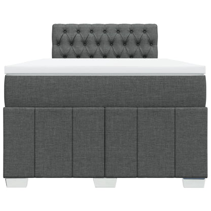 Boxspring met matras stof donkergrijs 120x200 cm