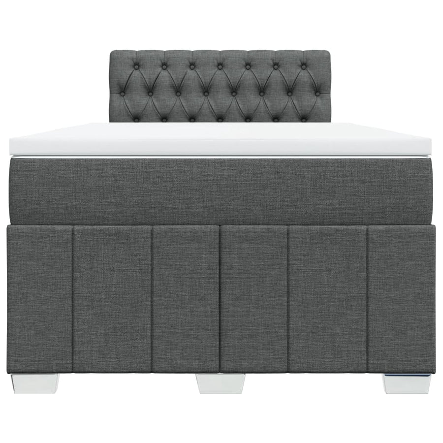 Boxspring met matras stof donkergrijs 120x200 cm