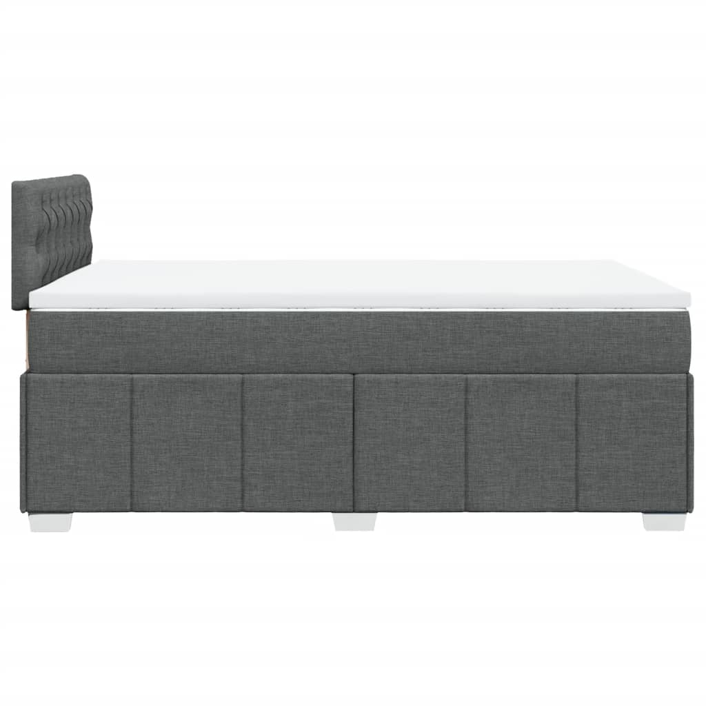 Boxspring met matras stof donkergrijs 120x200 cm