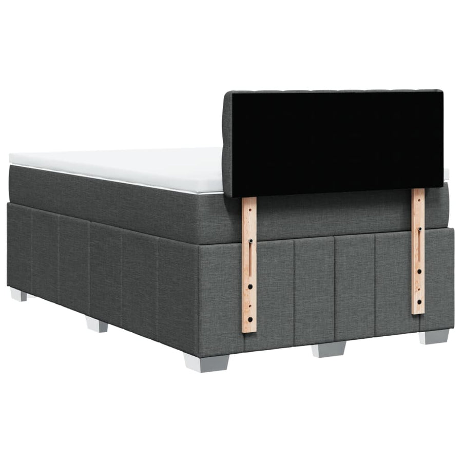 Boxspring met matras stof donkergrijs 120x200 cm