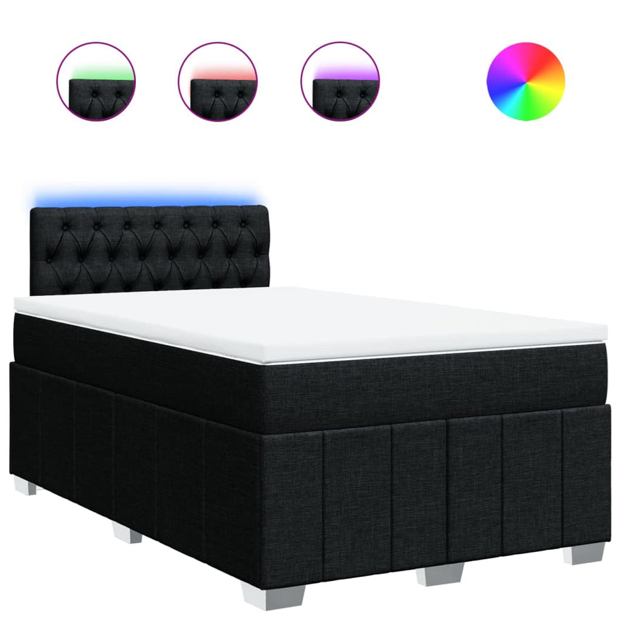 Boxspring met matras stof zwart 120x200 cm