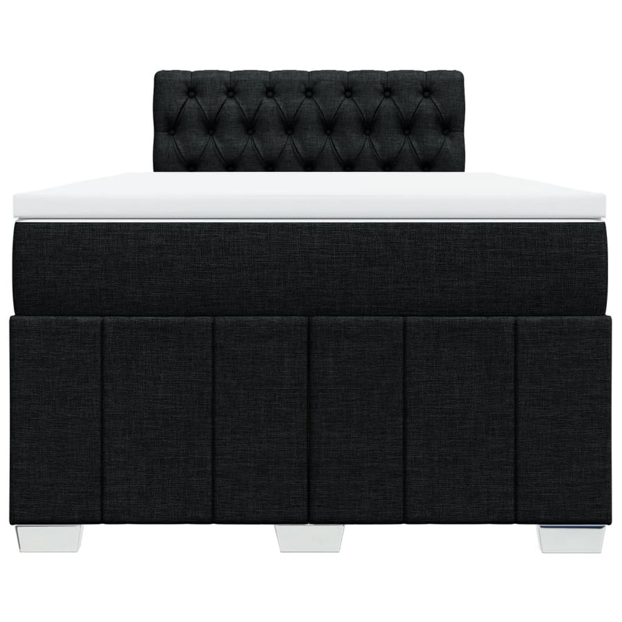 Boxspring met matras stof zwart 120x200 cm
