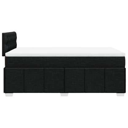 Boxspring met matras stof zwart 120x200 cm