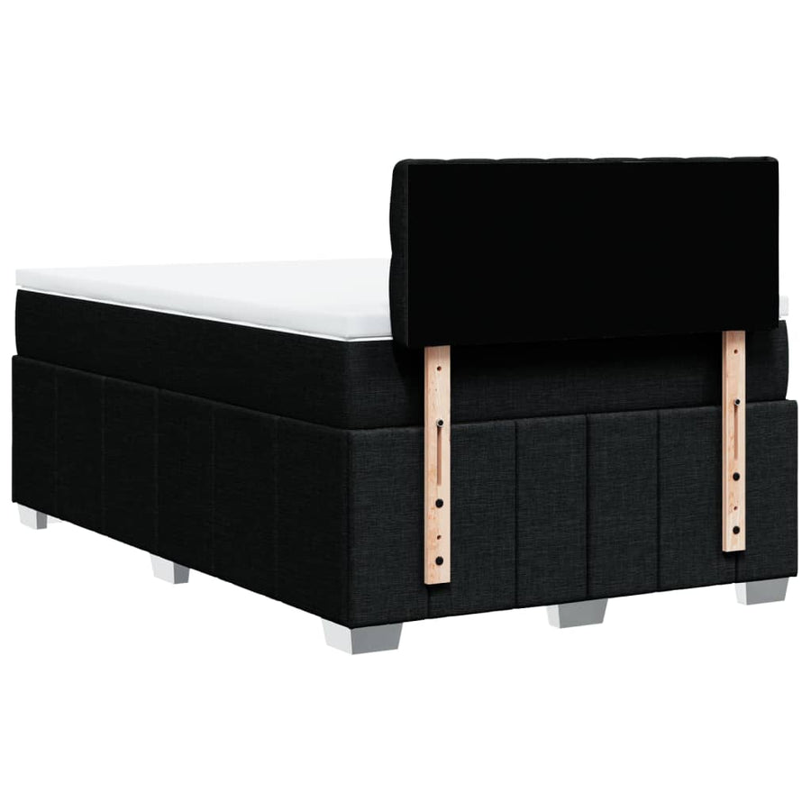 Boxspring met matras stof zwart 120x200 cm