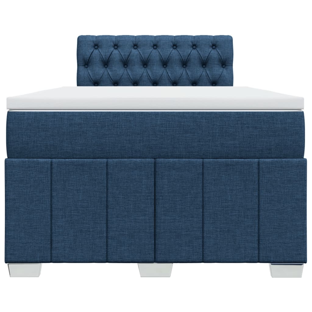 Boxspring met matras stof blauw 120x200 cm
