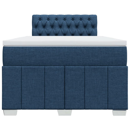 Boxspring met matras stof blauw 120x200 cm