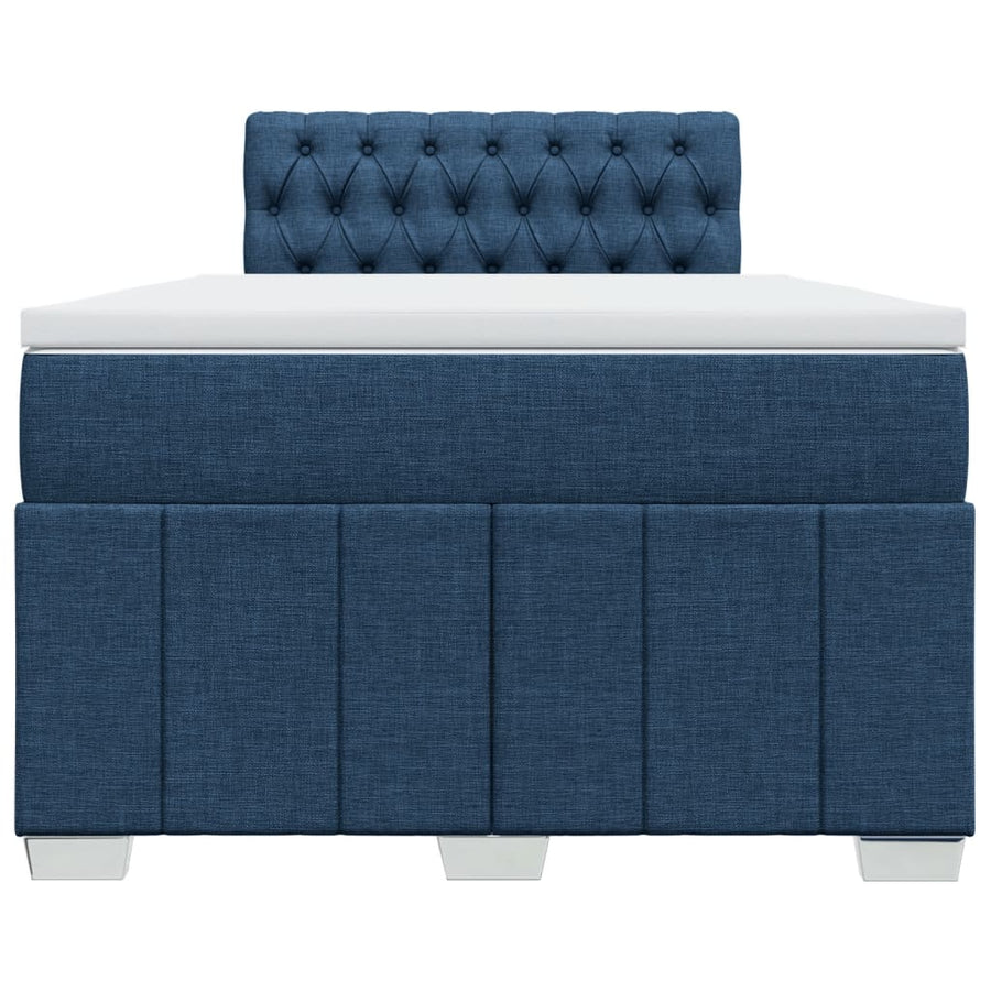 Boxspring met matras stof blauw 120x200 cm