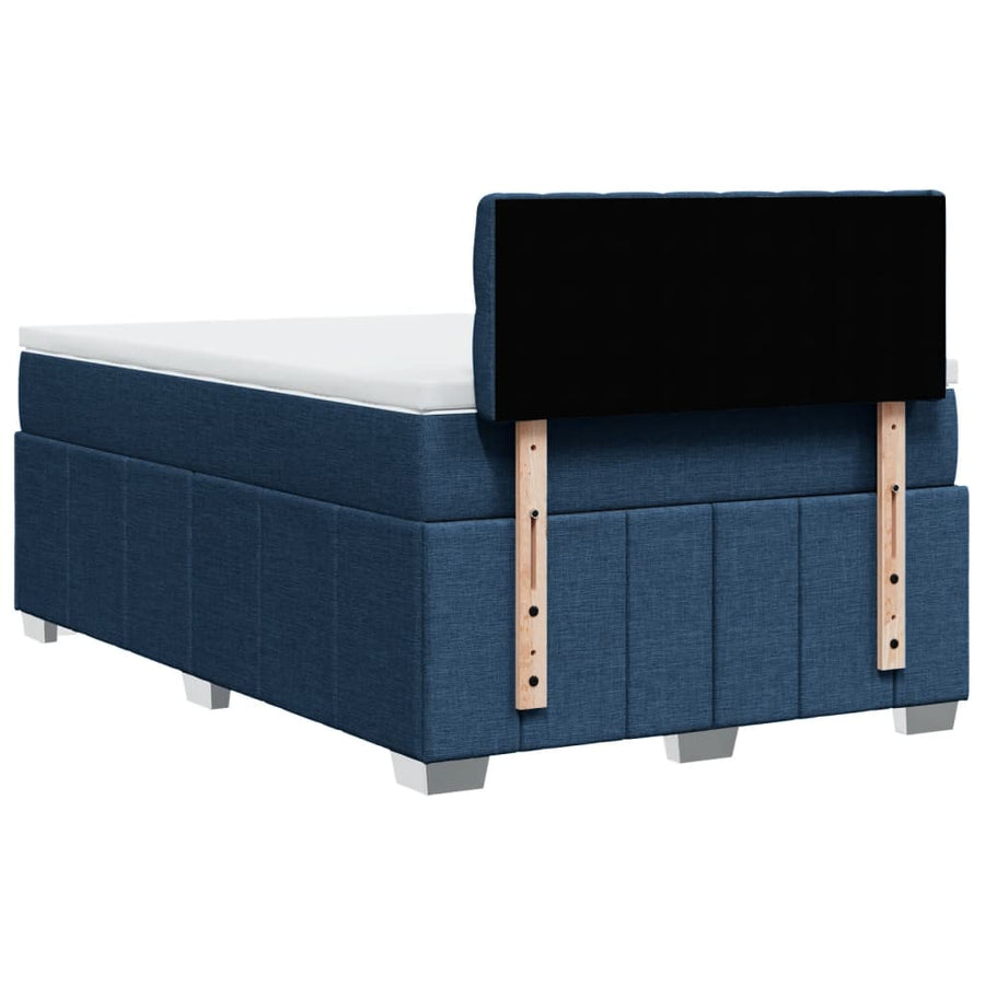 Boxspring met matras stof blauw 120x200 cm