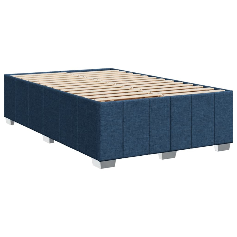 Boxspring met matras stof blauw 120x200 cm