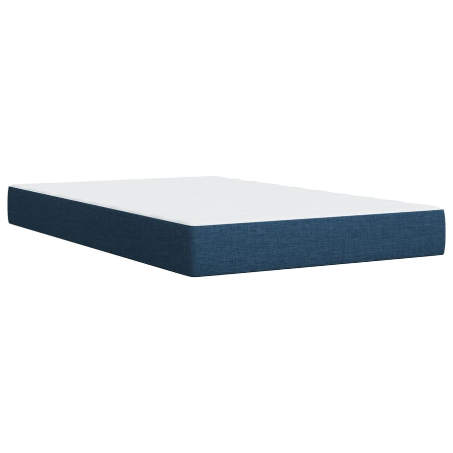 Boxspring met matras stof blauw 120x200 cm