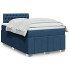 Box spring with mattress fabric blue 120x200 cm