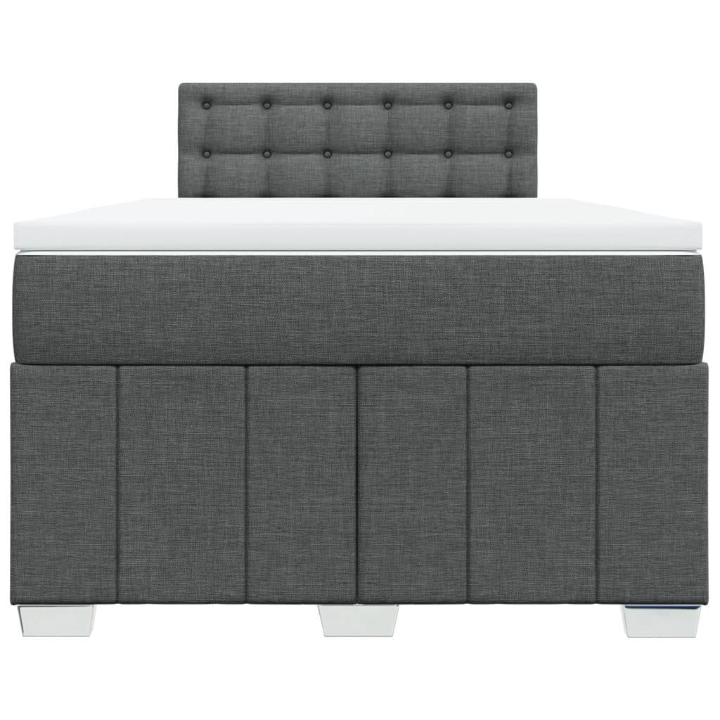 Boxspring met matras stof donkergrijs 120x200 cm