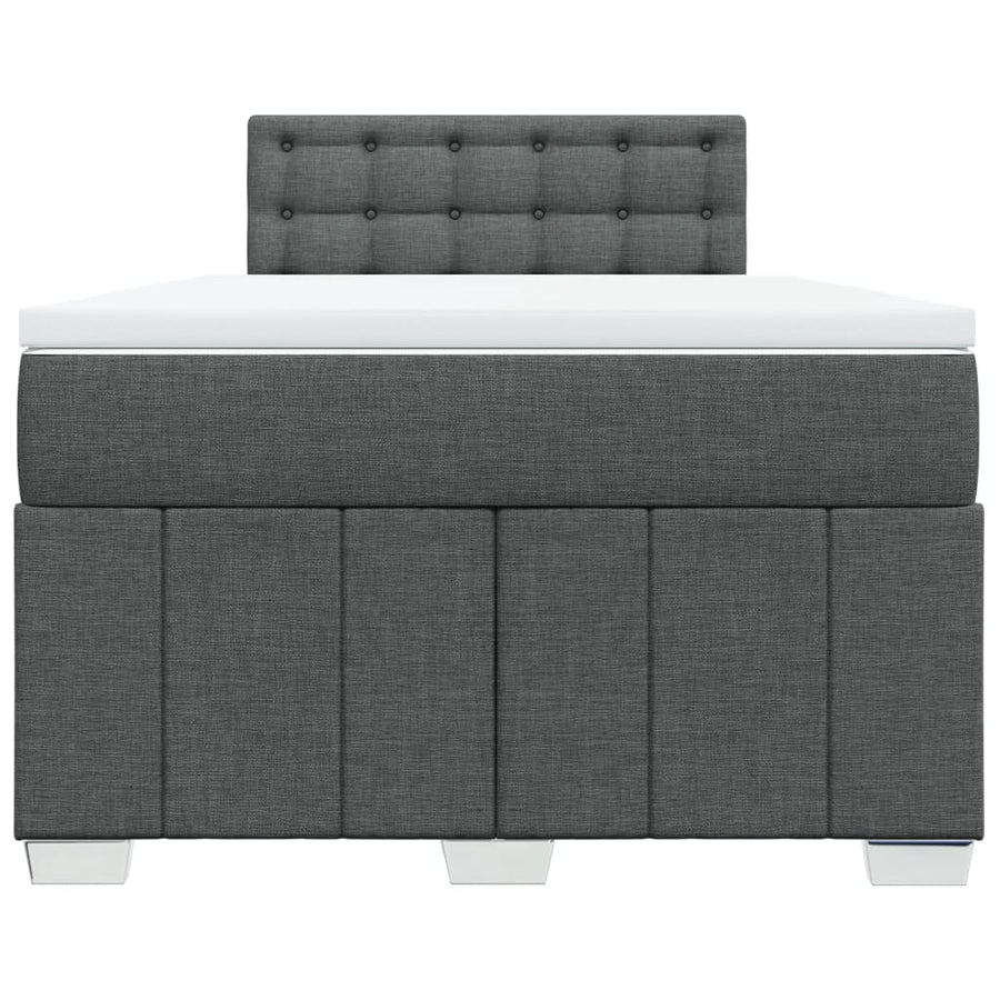 Boxspring met matras stof donkergrijs 120x200 cm