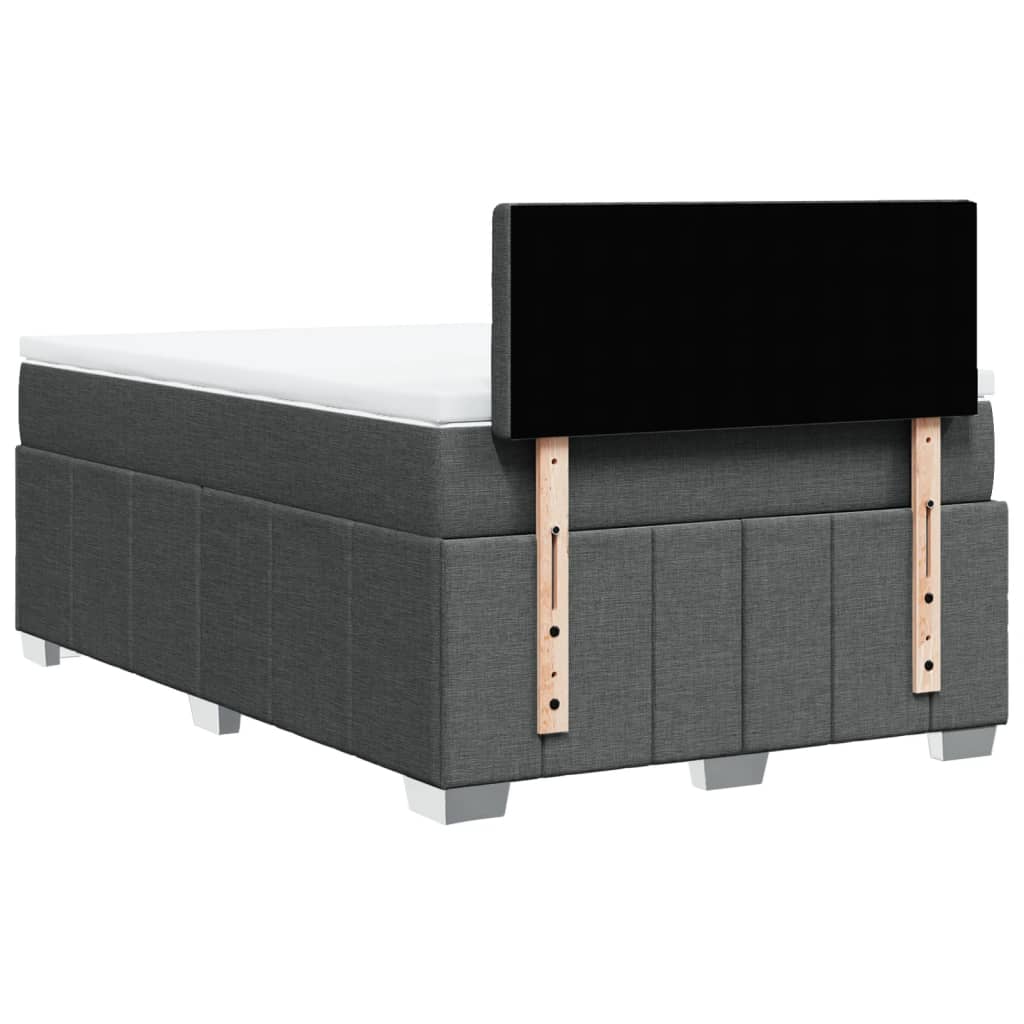 Boxspring met matras stof donkergrijs 120x200 cm