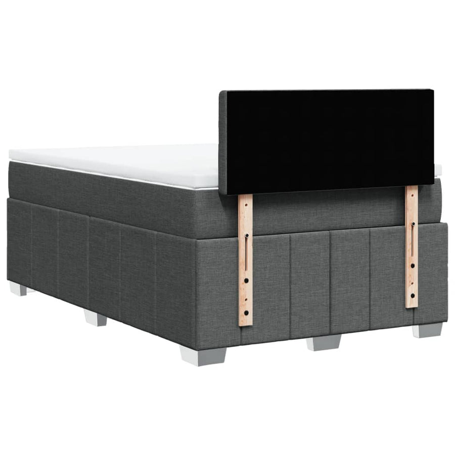 Boxspring met matras stof donkergrijs 120x200 cm