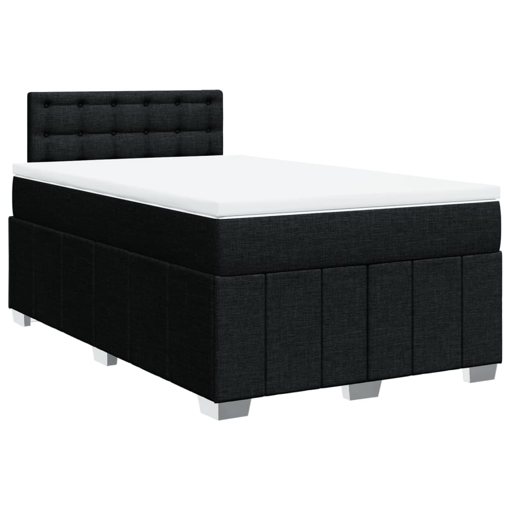 Boxspring met matras stof zwart 120x200 cm
