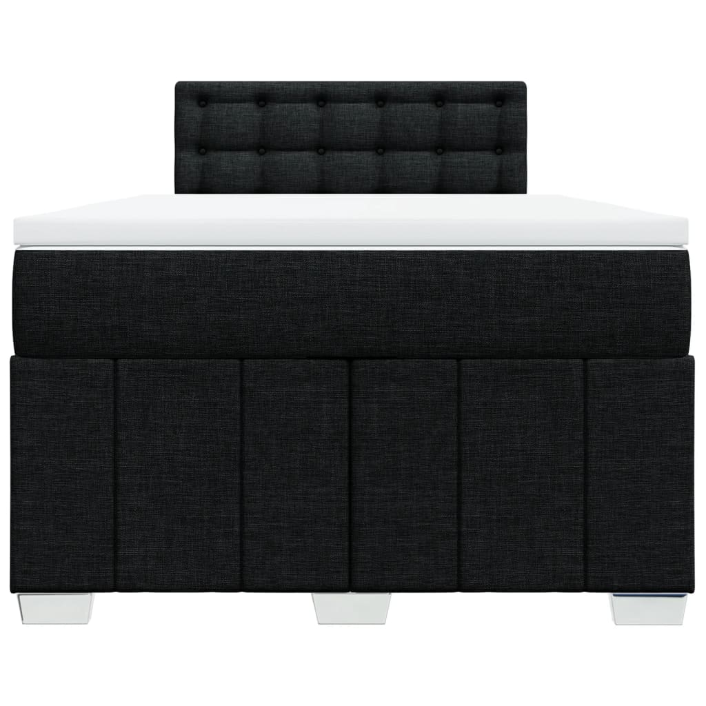 Boxspring met matras stof zwart 120x200 cm