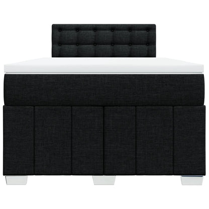 Boxspring met matras stof zwart 120x200 cm