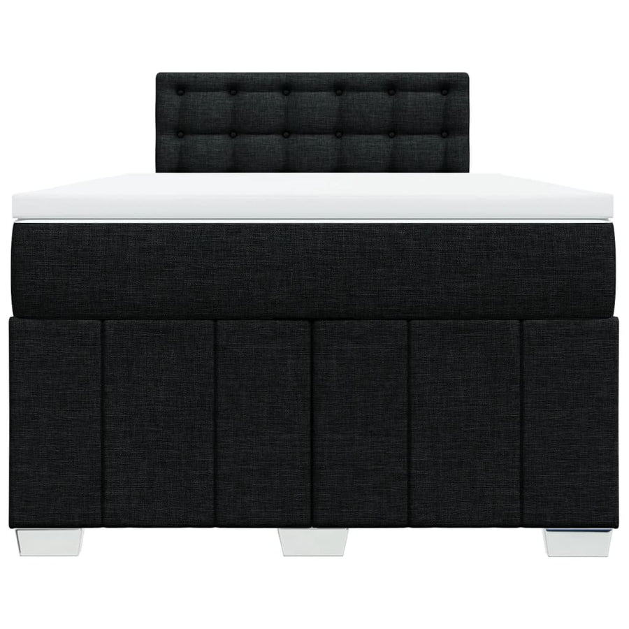Boxspring met matras stof zwart 120x200 cm
