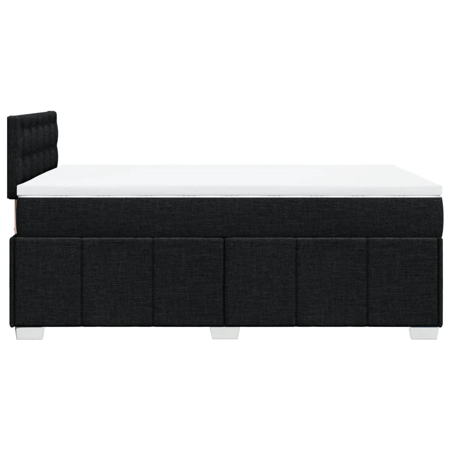 Boxspring met matras stof zwart 120x200 cm