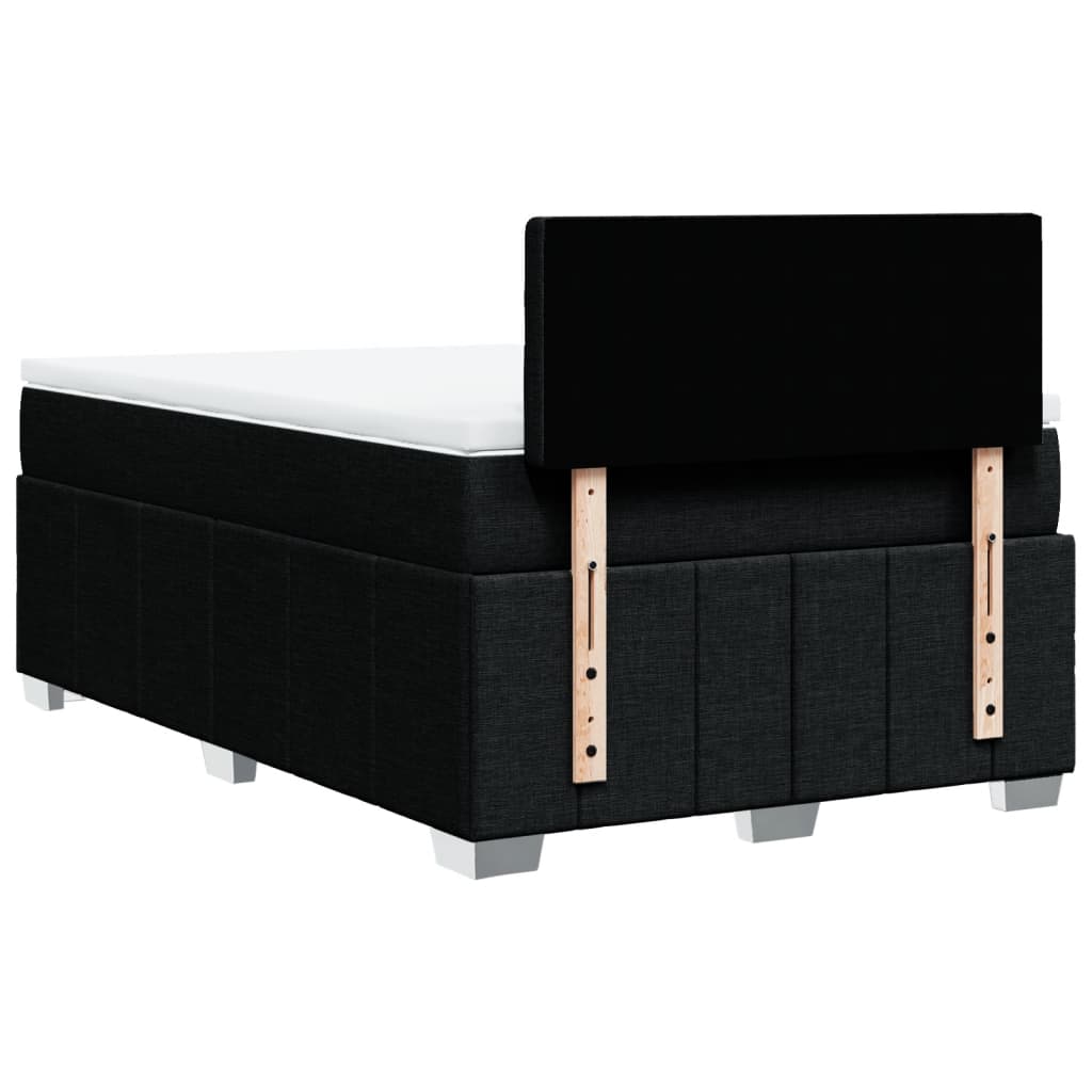 Boxspring met matras stof zwart 120x200 cm