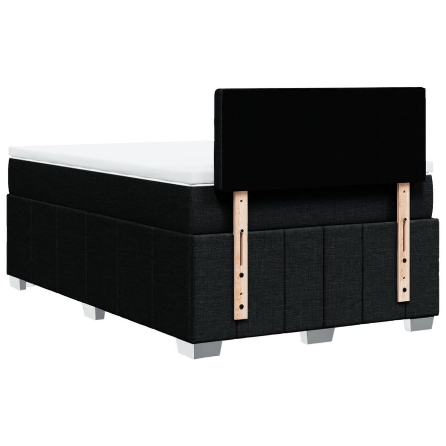 Boxspring met matras stof zwart 120x200 cm