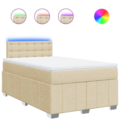 Boxspring met matras stof crèmekleurig 120x200 cm