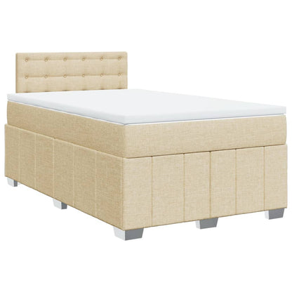 Boxspring met matras stof crèmekleurig 120x200 cm