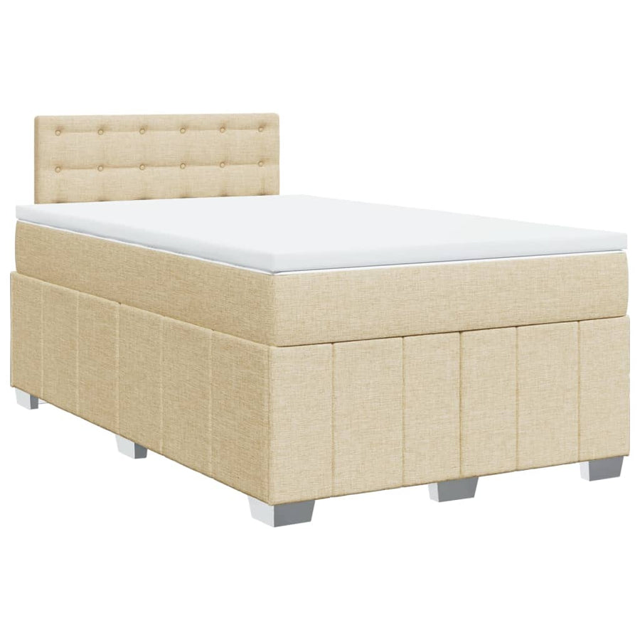 Boxspring met matras stof crèmekleurig 120x200 cm