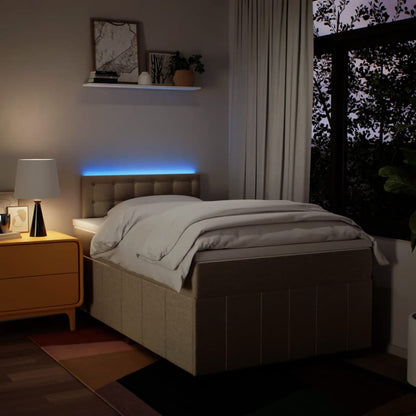 Boxspring met matras stof crèmekleurig 120x200 cm