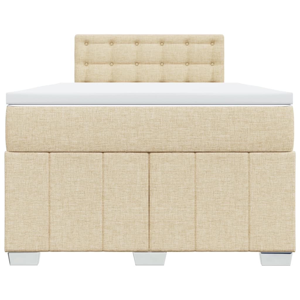 Boxspring met matras stof crèmekleurig 120x200 cm
