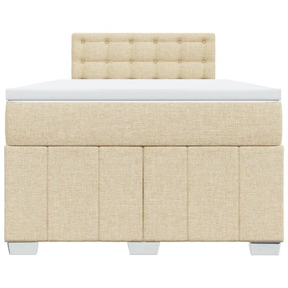 Boxspring met matras stof crèmekleurig 120x200 cm