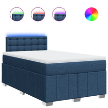 Boxspring met matras stof blauw 120x200 cm