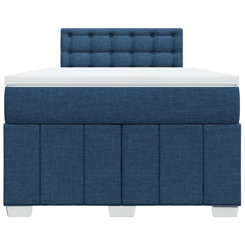 Boxspring met matras stof blauw 120x200 cm