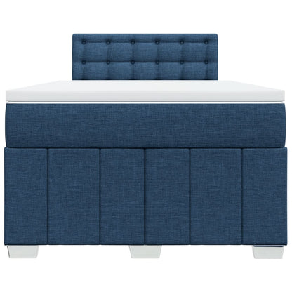 Boxspring met matras stof blauw 120x200 cm