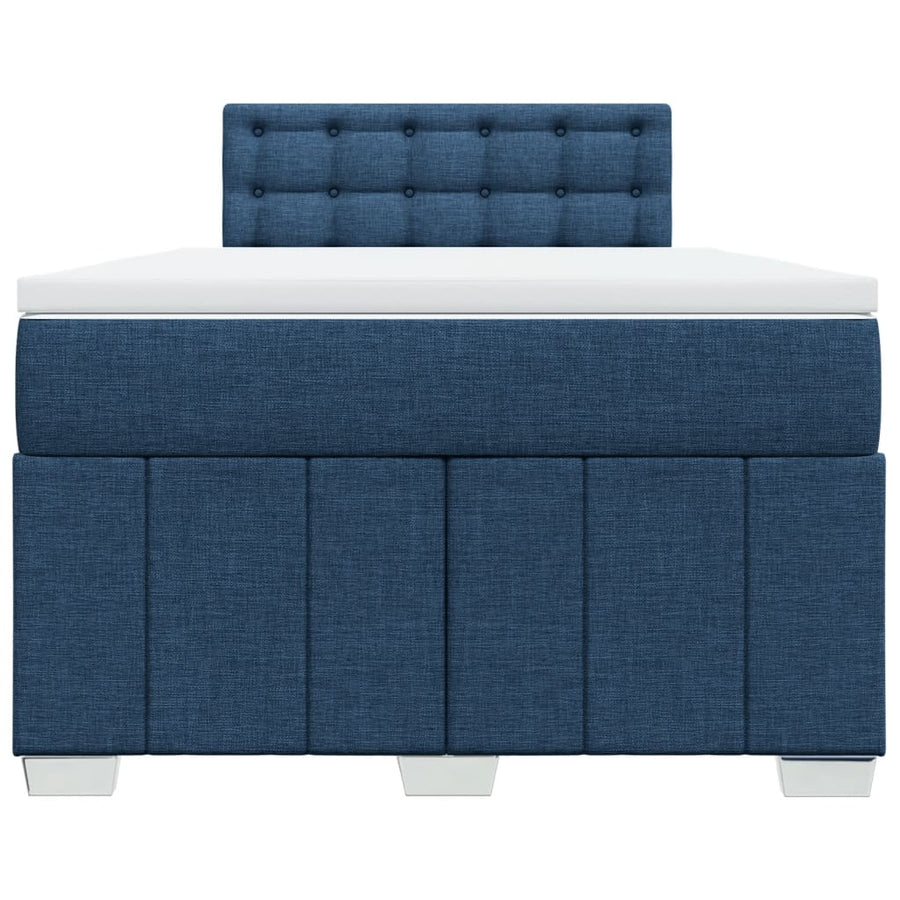Boxspring met matras stof blauw 120x200 cm