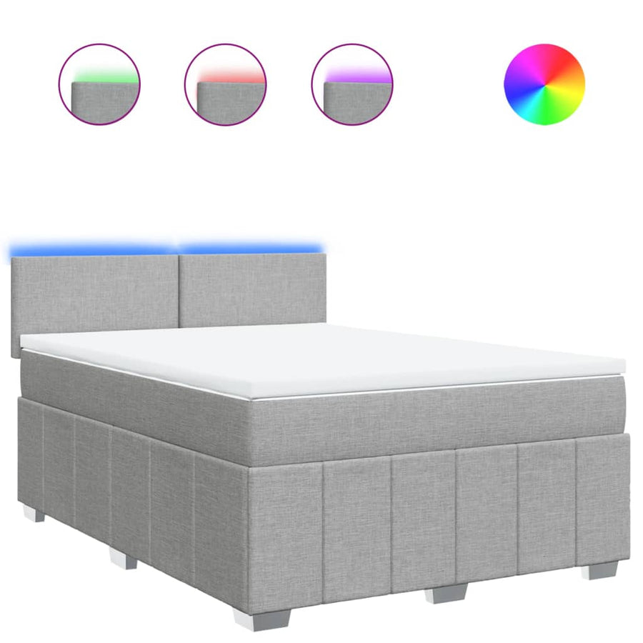 Boxspring Met Matras Stof 140 x 190 cm