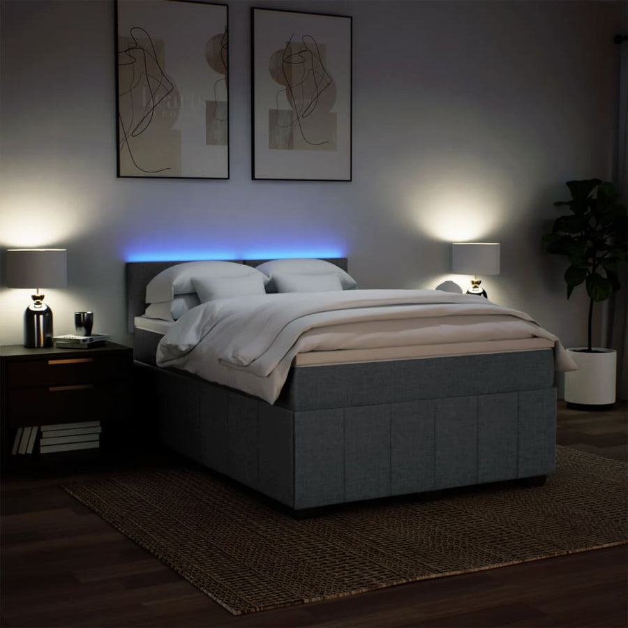 Boxspring Met Matras Stof 140 x 190 cm