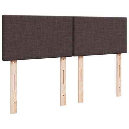 Boxspring met matras stof donkerbruin 140x190 cm