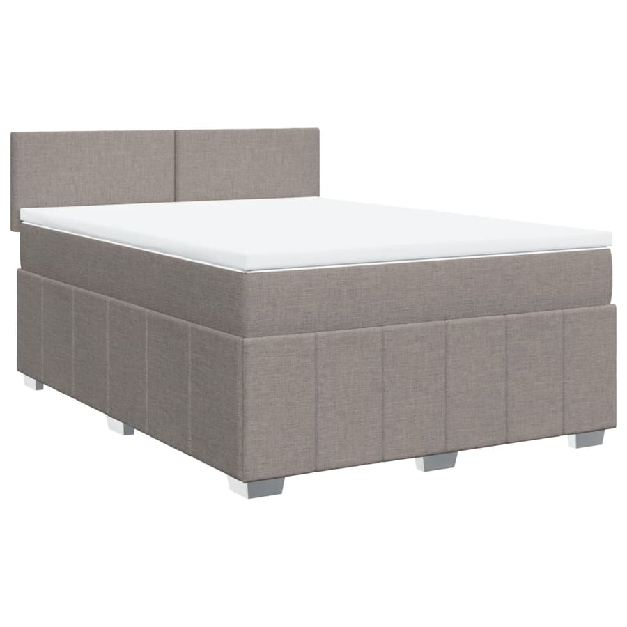 Boxspring met matras stof taupe 140x190 cm