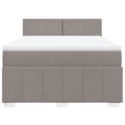 Boxspring met matras stof taupe 140x190 cm