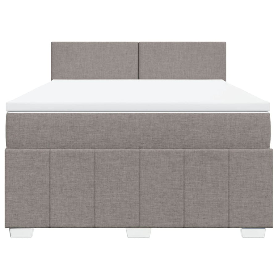 Boxspring met matras stof taupe 140x190 cm